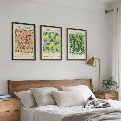Set di quadri incorniciati con motivi floreali di agrumi