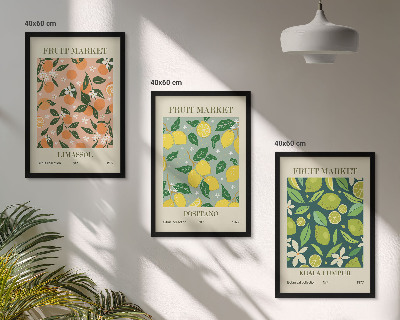 Set di quadri incorniciati Motivi floreali di agrumi