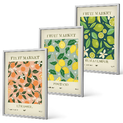 Set di quadri incorniciati Motivi floreali di agrumi