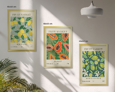 Composizione di quadri Motivi fruttati di limone e papaya