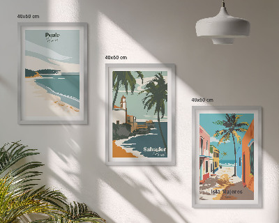 Composizione di quadri Spiagge tropicali e palme