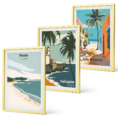 Composizione di quadri Spiagge tropicali e palme