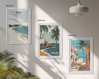 Composizione di quadri Spiagge tropicali e palme