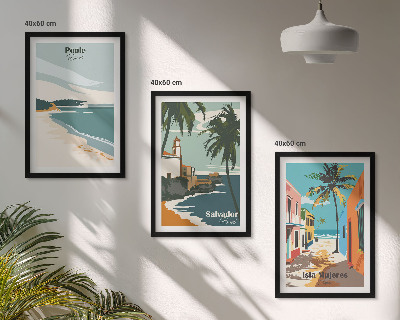 Composizione di quadri Spiagge tropicali e palme