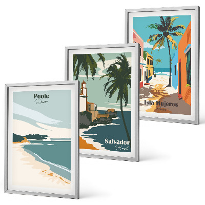 Composizione di quadri Spiagge tropicali e palme