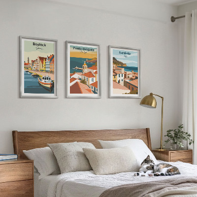 Set di quadri incorniciati Vedute di città costiere europee