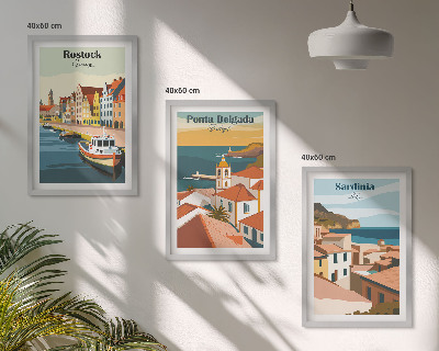 Set di quadri incorniciati Vedute di città costiere europee