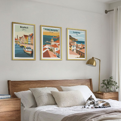 Set di quadri incorniciati Vedute di città costiere europee