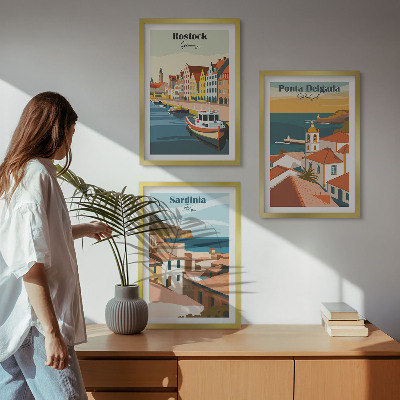 Set di quadri incorniciati Vedute di città costiere europee