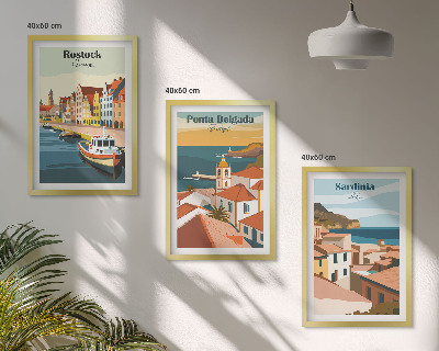 Set di quadri incorniciati Vedute di città costiere europee