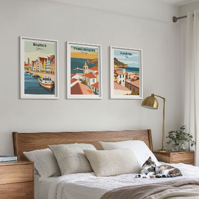 Set di quadri incorniciati Vedute di città costiere europee
