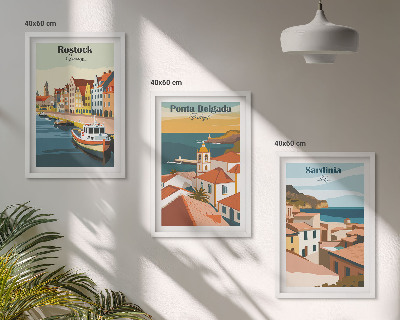 Set di quadri incorniciati Vedute di città costiere europee