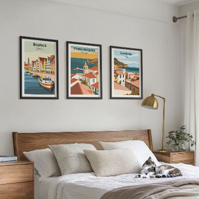 Set di quadri incorniciati Vedute di città costiere europee