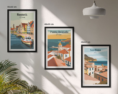 Set di quadri incorniciati Vedute di città costiere europee