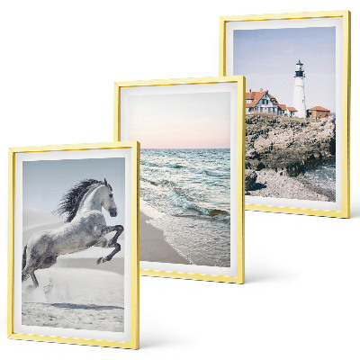 Set di quadri incorniciati Spiaggia dei cavalli, faro, onde