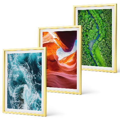 Set di 3 quadri movimento dell'acqua canyon foresta verde