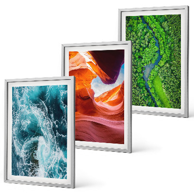 Set di 3 quadri movimento dell'acqua canyon foresta verde