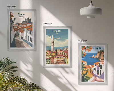 Composizione di quadri Illustrazioni in stile retrò di città del mondo