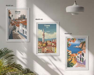 Composizione di quadri Illustrazioni in stile retrò di città del mondo