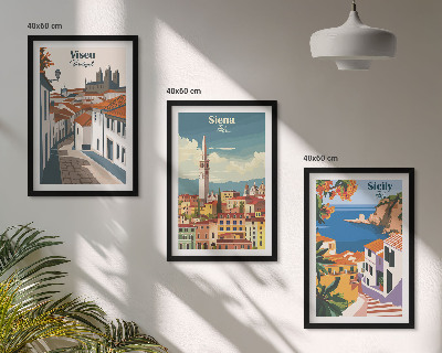 Composizione di quadri Illustrazioni in stile retrò di città del mondo
