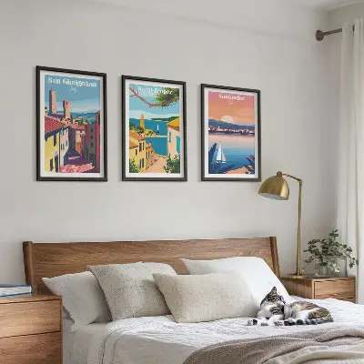 Set di quadri incorniciati con paesaggi urbani italiani