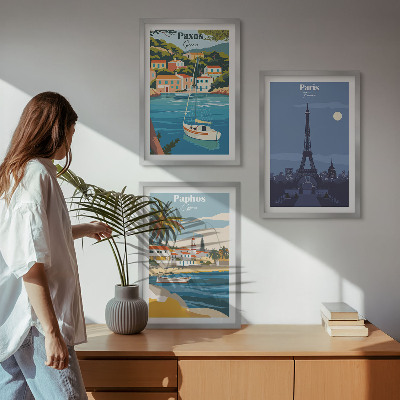 Composizione di quadri Città costiere e architettura