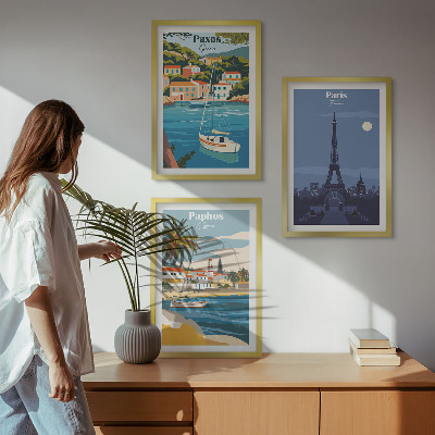 Composizione di quadri Città costiere e architettura