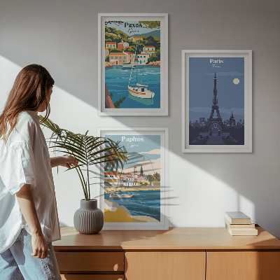 Composizione di quadri Città costiere e architettura