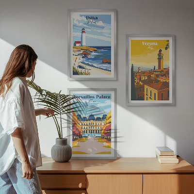Composizione di quadri Vedute di luoghi sul mare delle città