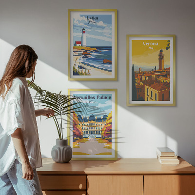 Composizione di quadri Vedute di luoghi sul mare delle città