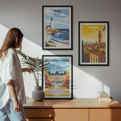 Composizione di quadri Vedute di luoghi sul mare delle città