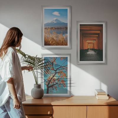Set di quadri incorniciati paesaggi naturali giapponesi