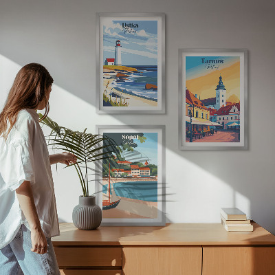 Set di quadri incorniciati Viste della città Ustka Tarnów Sopot