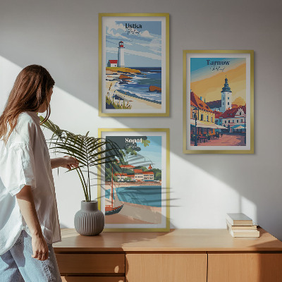 Set di quadri incorniciati Viste della città Ustka Tarnów Sopot