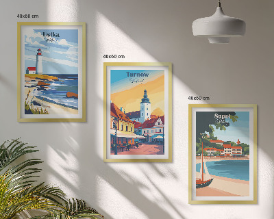 Set di quadri incorniciati Viste della città Ustka Tarnów Sopot