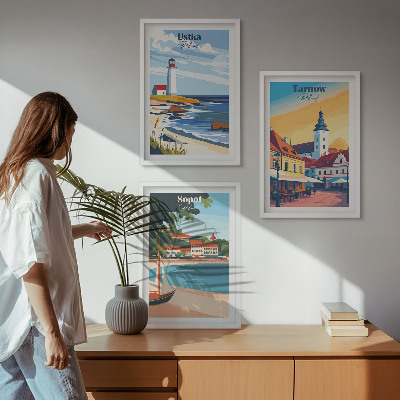 Set di quadri incorniciati Viste della città Ustka Tarnów Sopot