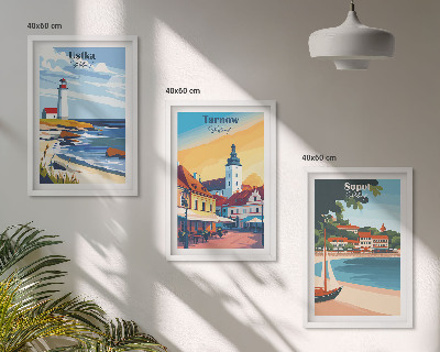 Set di quadri incorniciati Viste della città Ustka Tarnów Sopot