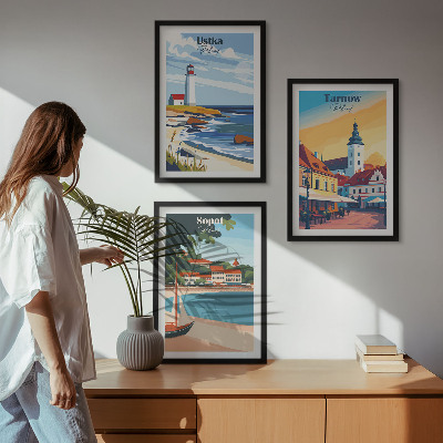 Set di quadri incorniciati Viste della città Ustka Tarnów Sopot