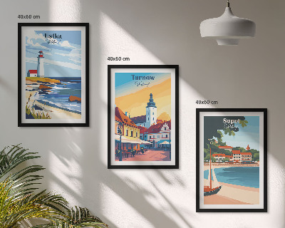 Set di quadri incorniciati Viste della città Ustka Tarnów Sopot