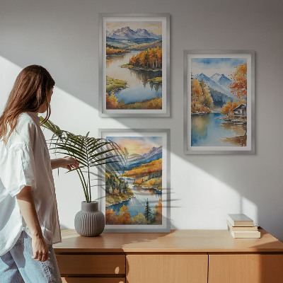 Set di quadri incorniciati Paesaggi montani autunnali
