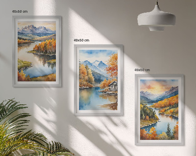 Set di quadri incorniciati Paesaggi montani autunnali