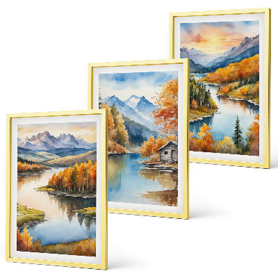 Set di quadri incorniciati Paesaggi montani autunnali