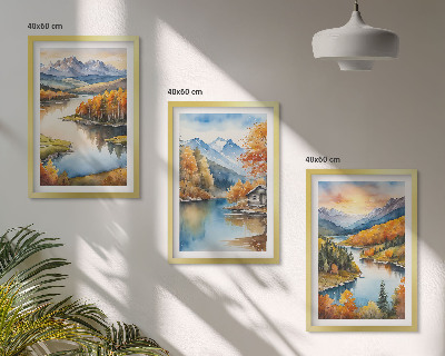 Set di quadri incorniciati Paesaggi montani autunnali