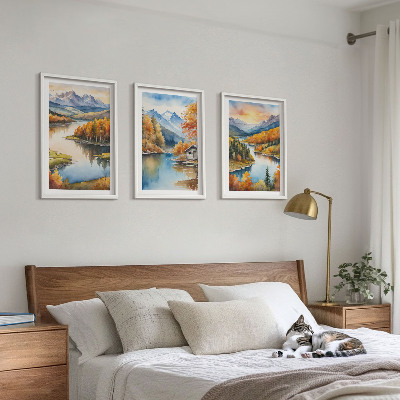 Set di quadri incorniciati Paesaggi montani autunnali