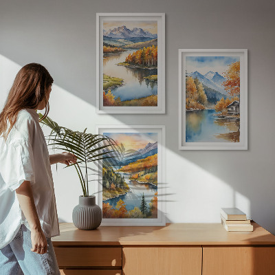 Set di quadri incorniciati Paesaggi montani autunnali