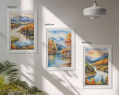 Set di quadri incorniciati Paesaggi montani autunnali