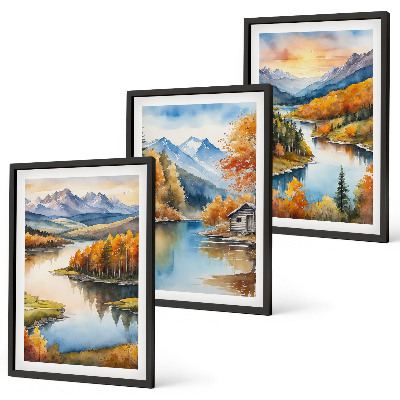 Set di quadri incorniciati Paesaggi montani autunnali