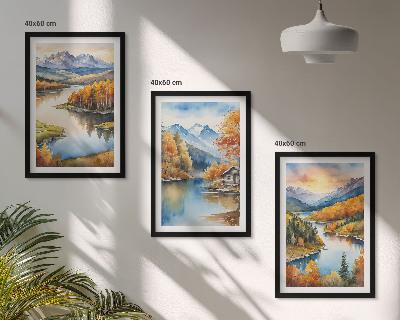 Set di quadri incorniciati Paesaggi montani autunnali