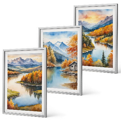 Set di quadri incorniciati Paesaggi montani autunnali