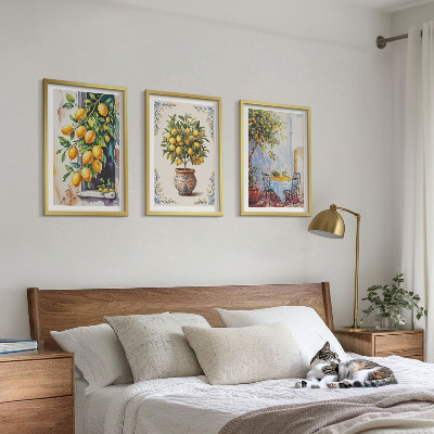 Set di quadri incorniciati Frutti di limoni al sole